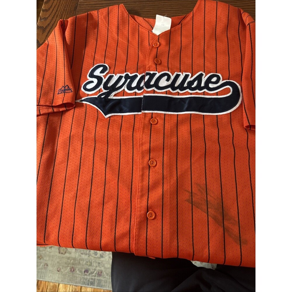 Vintage Majestic Syracuse Baseball Jersey Size 2x - Stain In Picture